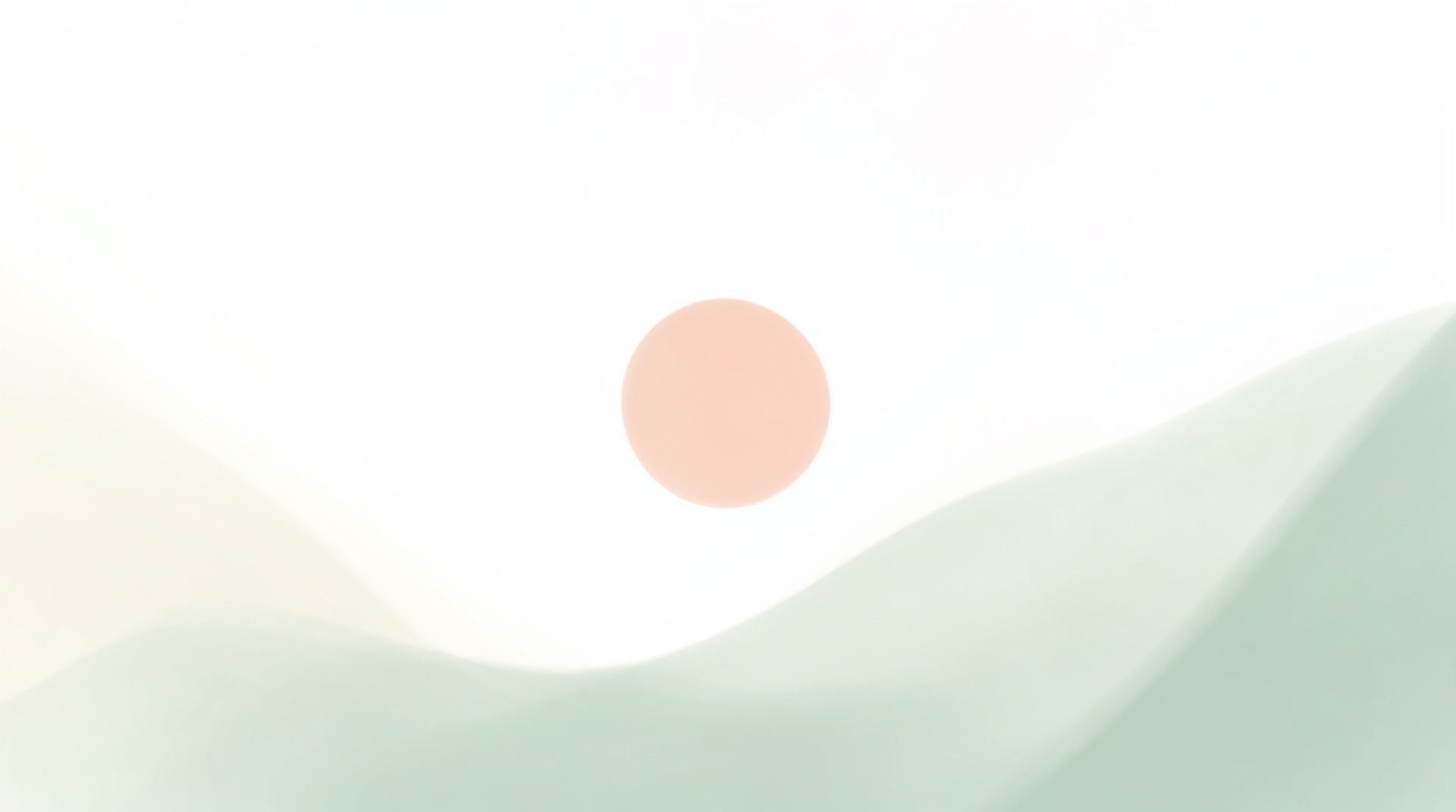 Capsule shape, cream to sage green gradient with dusty peach centre, on white background